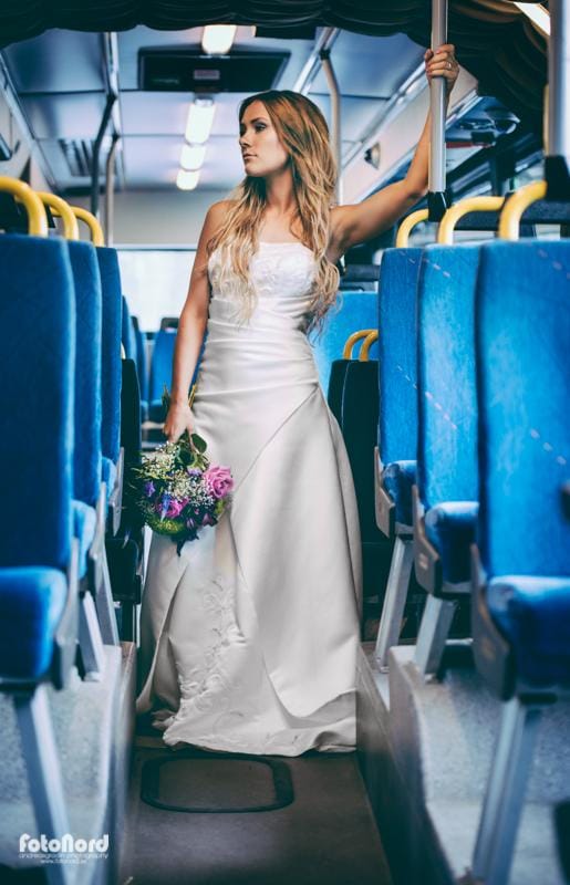 lonely bride on the bus