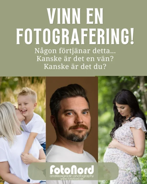 ✨ TÄVLING ✨
Vinn en fotografering i Umeå!
Känner du någon i Umeå som verkligen förtjänar att bli fotograferad och få lite fina bilder? Eller kanske är det du själv? 📸💛Nu har du chansen att vinna en gratis fotosession i Umeå hos mig!🎁 Detta vinner du:
– 30–60 min fotografering (i studio eller utomhus)
– 10 högupplösta digitala bilder med utskriftsrättigheter
- Värde ord. pris 2990 SEK
– Perfekt för porträtt / familj / par / gravid /eller annan valfri fotografering- vinnaren väljer!👇 Så här deltar du:
1. Följ @fotonord
2. Gilla detta inlägg ❤️
3. Tagga personen som förtjänar att vinna detta – eller tagga dig själv!💬 Skriv en kommentar varför personen du taggar (eller du själv) förtjänar att vinna.✨📍 Gäller i Umeå
☝️Deltagare endast över 18 år
⏰ Tävlingen avslutas Varlborgsmässoafton 30 april kl 20:00
🏆 Vinnaren koras av mig och kontaktas via DM
👉 Eventuell vinstskattt betalas av vinnarenLycka till! 🙌(Tävlingen är ej stödd/sponsrad eller administrerad av Instagram)
